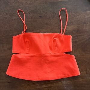 Zara cut-out crop top orange